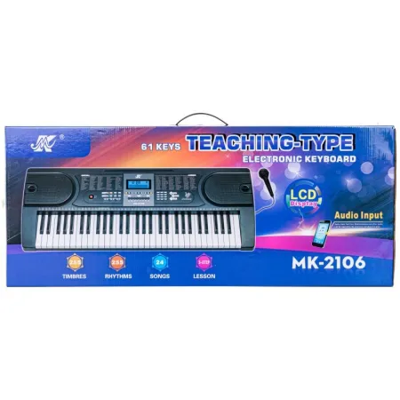 Keyboard Organy 61 Klawiszy Zasilacz Mikrofon MK-2106-1649632
