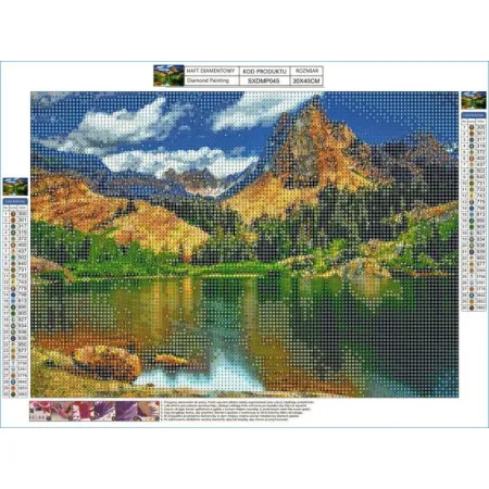 Haft Diamentowy, Obraz, Mozaika Diamentowa Diamond Painting, GÓRZYSTY KRAJOBRAZ 40x30cm-1649810