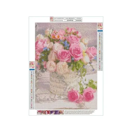 Haft Diamentowy, Obraz, Mozaika Diamentowa Diamond Painting, DELIKATNE RÓŻE 30x40cm-1649846