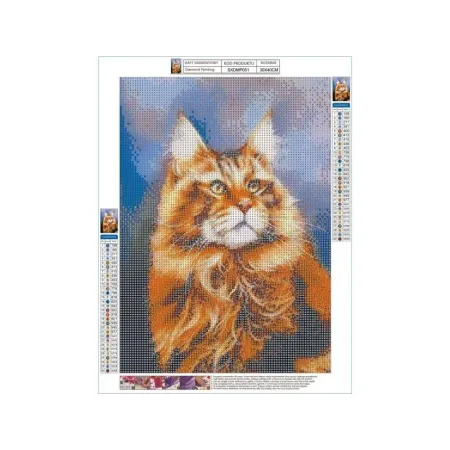 Haft Diamentowy, Obraz, Mozaika Diamentowa Diamond Painting, RUDY MAINE COON 30x40cm-1649850