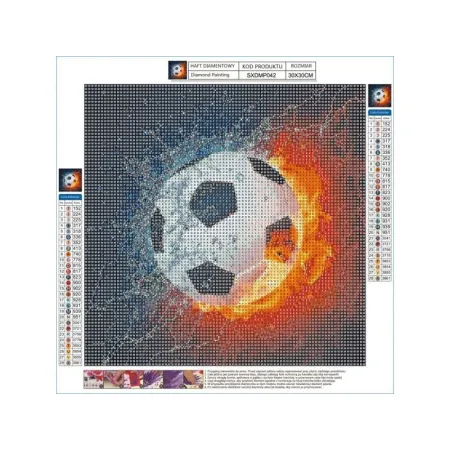 Haft Diamentowy, Obraz, Mozaika Diamentowa Diamond Painting, PIŁKA NOŻNA 30x30cm-1649858