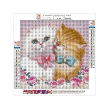 Haft Diamentowy, Obraz, Mozaika Diamentowa Diamond Painting, UROCZE KOTKI 30x30cm-1649866