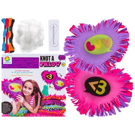 Kreatywny Zestaw, Wyszywanka, Pluszowa PODUSZKA Do Szycia DIY JASIEK SERCE SERDUSZKO