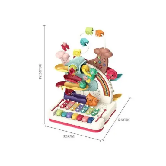 Wielofunkcyjna, Edukacyjna Zabawka Dla Dzieci, Cymbałki, Zjeżdżalnia, Pałąk, Magnetyczny Dzięcioł Interaktywna-16