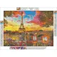 Haft Diamentowy, Obraz, Mozaika Diamentowa Diamond Painting, PANORAMA PARYŻA  Wieża Eiffla 40x30cm-1645903