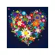 Haft Diamentowy, Obraz, Mozaika Diamentowa Diamond Painting, KWIECISTE SERDUSZKO 30x30cm