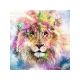 Haft Diamentowy, Obraz, Mozaika Diamentowa Diamond Painting, TĘCZOWY LEW 40x40cm
