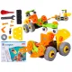 Klocki Elastyczne, Konstrukcyjne 53 El. Pojazdy Budowlane, Wózek Widłowy, Spychacz Do Rozkręcania I Skręcania 2w1