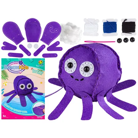 Kreatywny Zestaw Wyszywanka, Maskotka, Pluszak Do Szycia Zwierzęta Morskie OŚMIORNICA