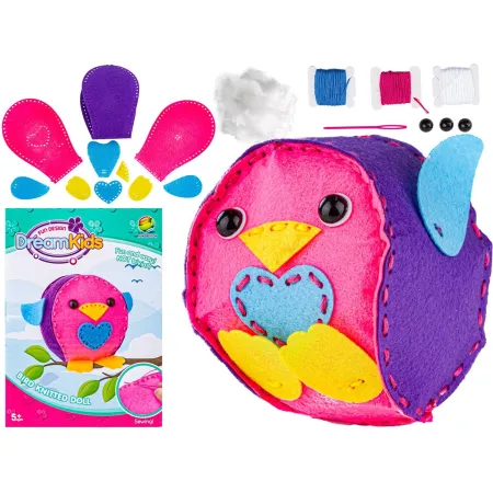 Kreatywny Zestaw Wyszywanka, Maskotka, Pluszak Do Szycia Zwierzęta Leśne PTASZEK