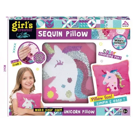 Kreatywny Zestaw, Wyszywanka, Pluszowa PODUSZKA Do Szycia DIY JASIEK Z Cekinami JEDNOROŻEC-1650153