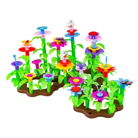 Klocki Konstrukcyjne Ogród Kwiatki , Zestaw Do Zbudowania Kwiatowej Kompozycji 130 El.-1650232