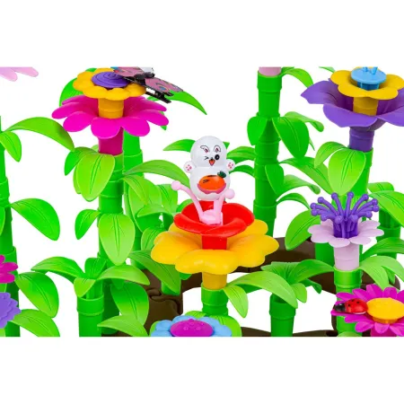 Klocki Konstrukcyjne Ogród Kwiatki , Zestaw Do Zbudowania Kwiatowej Kompozycji 130 El.-1650236