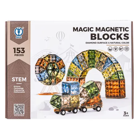 Konstrukcyjne Klocki Magnetyczne 153 Elementy-1650248