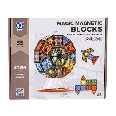 Konstrukcyjne Klocki Magnetyczne 55 Elementów-1650264