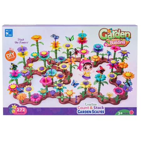 Klocki Konstrukcyjne Ogród Kwiatki 272 elementy, Zestaw Do Zbudowania Kwiatowej Kompozycji-1650362