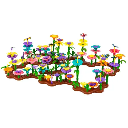 Klocki Konstrukcyjne Ogród Kwiatki 272 elementy, Zestaw Do Zbudowania Kwiatowej Kompozycji-1650363