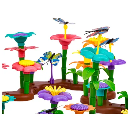 Klocki Konstrukcyjne Ogród Kwiatki 272 elementy, Zestaw Do Zbudowania Kwiatowej Kompozycji-1650366