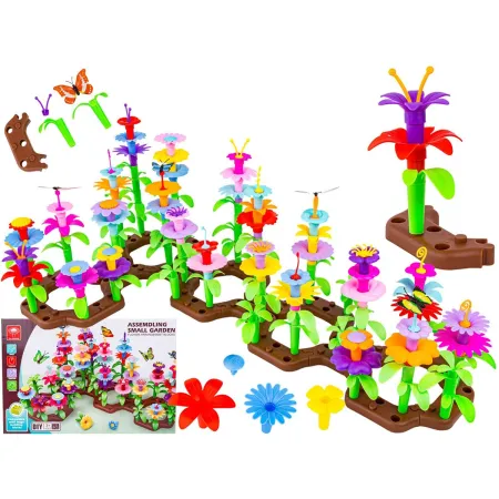 Klocki Konstrukcyjne Ogród Kwiatki 222 elementy, Zestaw Do Zbudowania Kwiatowej Kompozycji