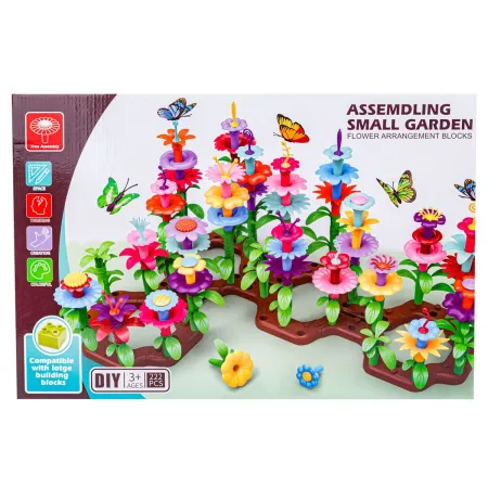 Klocki Konstrukcyjne Ogród Kwiatki 222 elementy, Zestaw Do Zbudowania Kwiatowej Kompozycji-1650369