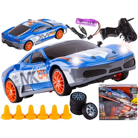 Samochód Do Driftu, Auto RC Drift 1:24 2,4 GHz 4WD NIEBIESKIE FERRARI