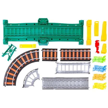 Kolejka 192el. 2w1 Duży Tor Samochodowy Wyścigowy, Elastyczny-1650489