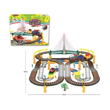 Kolejka 192el. 2w1 Duży Tor Samochodowy Wyścigowy, Elastyczny-1650496