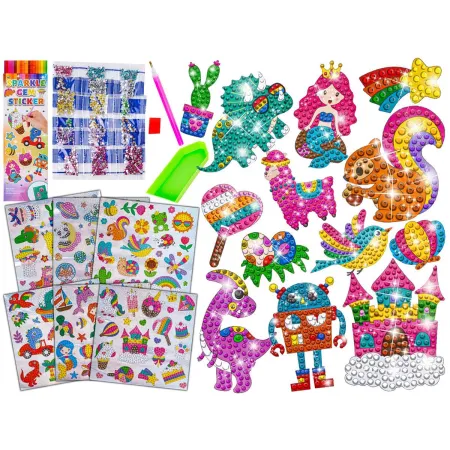 Haft Diamentowy Mozaika Diamentowa Naklejki Mega Zestaw 127 Naklejek MIX