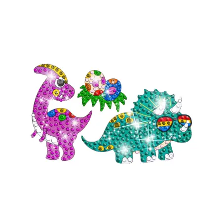 Haft Diamentowy Mozaika Diamentowa Naklejki DINOZAURY Zestaw 18 Naklejek-1650539