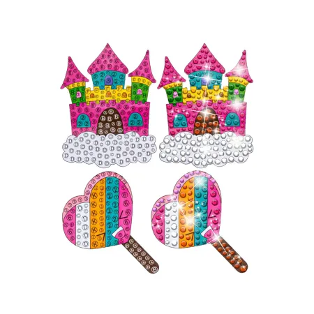 Haft Diamentowy Mozaika Diamentowa Naklejki JEDNOROŻCE ZAMEK SŁODYCZEZestaw 23 Naklejek-1650551