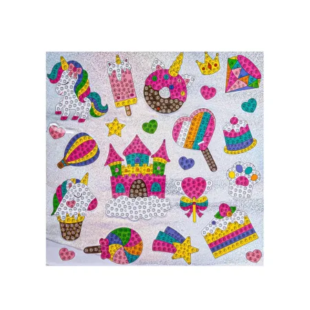 Haft Diamentowy Mozaika Diamentowa Naklejki JEDNOROŻCE ZAMEK SŁODYCZEZestaw 23 Naklejek-1650552