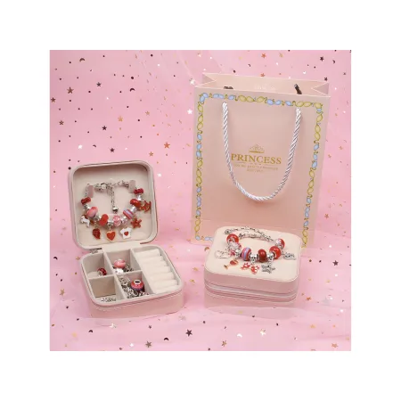 Zestaw Do Tworzenia Robienia Biżuterii, Bransoletek, Charmsy, Zawieszki, Koraliki ODCIENIE CZERWIENI-1650680