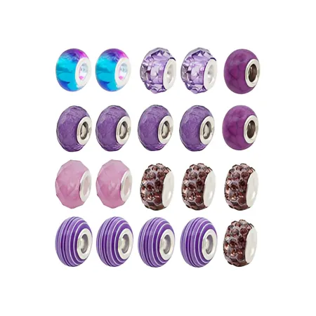 Zestaw Do Tworzenia Robienia Biżuterii, Bransoletek, Charmsy, Zawieszki, Koraliki ODCIENIE FIOLETU-1650691