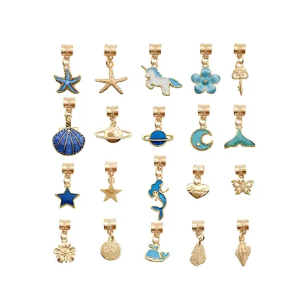 Zestaw Do Tworzenia Robienia Biżuterii, Bransoletek, Charmsy, Zawieszki, Koraliki ODCIENIE NIEBIESKIEGO-1650710