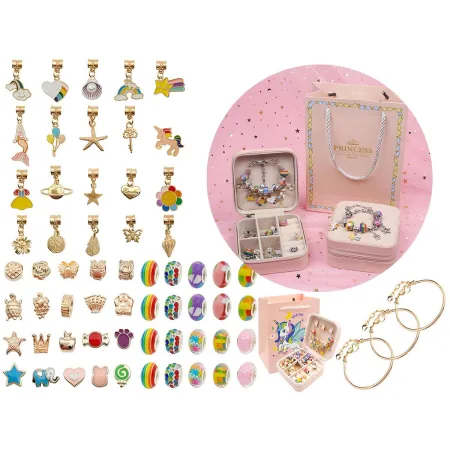 Zestaw Do Tworzenia Robienia Biżuterii, Bransoletek, Charmsy, Zawieszki, Koraliki TĘCZOWE KOLORY