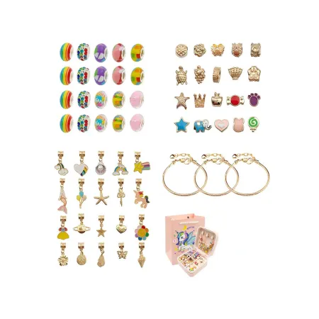 Zestaw Do Tworzenia Robienia Biżuterii, Bransoletek, Charmsy, Zawieszki, Koraliki TĘCZOWE KOLORY-1650723