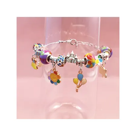 Zestaw Do Tworzenia Robienia Biżuterii, Bransoletek, Charmsy, Zawieszki, Koraliki TĘCZOWE KOLORY-1650729