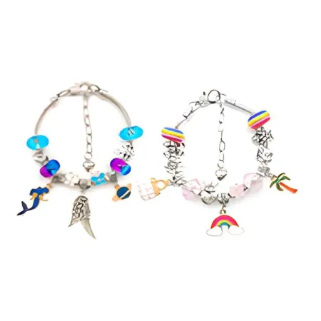 Zestaw Do Tworzenia Robienia Biżuterii, Bransoletek, Charmsy, Zawieszki, Koraliki w paski, MIX-1650747