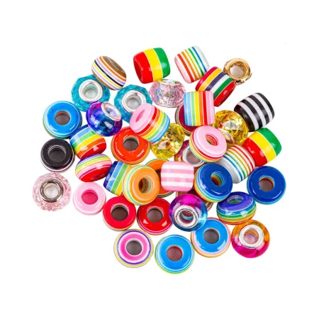 Zestaw Do Tworzenia Robienia Biżuterii, Bransoletek, Charmsy, Zawieszki, Koraliki w paski, MIX-1650749