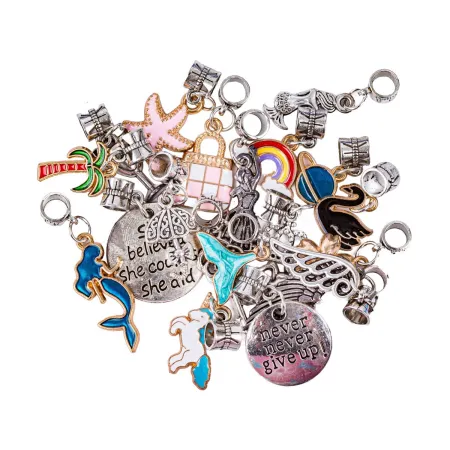 Zestaw Do Tworzenia Robienia Biżuterii, Bransoletek, Charmsy, Zawieszki, Koraliki w paski, MIX-1650750