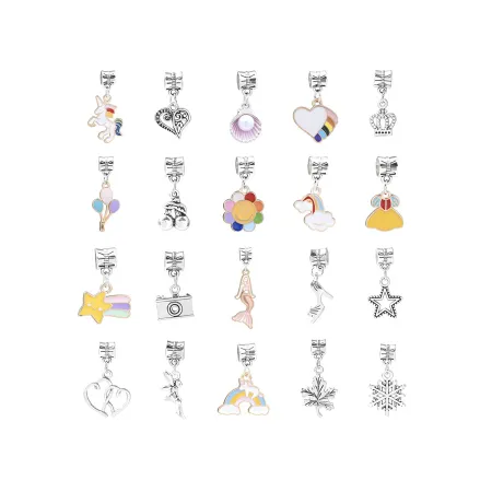 Zestaw Do Tworzenia Robienia Biżuterii, Bransoletek, Charmsy, Zawieszki, Koraliki 66el. KOLOROWY MIX + Kosmetyczka-1650