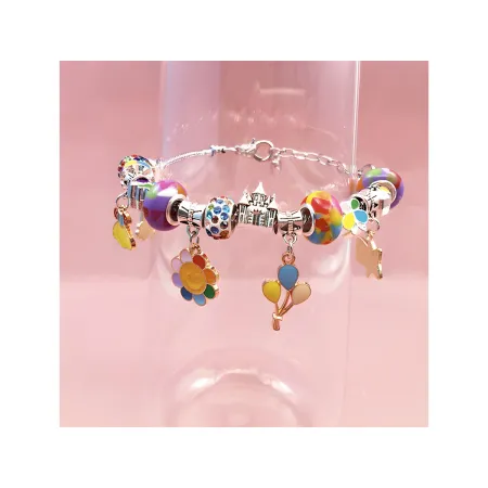 Zestaw Do Tworzenia Robienia Biżuterii, Bransoletek, Charmsy, Zawieszki, Koraliki 66el. KOLOROWY MIX + Kosmetyczka-1650