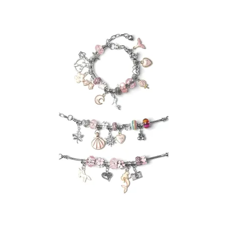 Zestaw Do Tworzenia Robienia Biżuterii, Bransoletek, Charmsy, Zawieszki, Koraliki RÓŻOWO-FIOLETOWY MIX + Etui-1650803