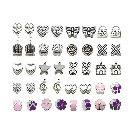 Zestaw Do Tworzenia Robienia Biżuterii, Bransoletek, Charmsy, Zawieszki, Koraliki RÓŻOWO-FIOLETOWY MIX + Etui-1650806