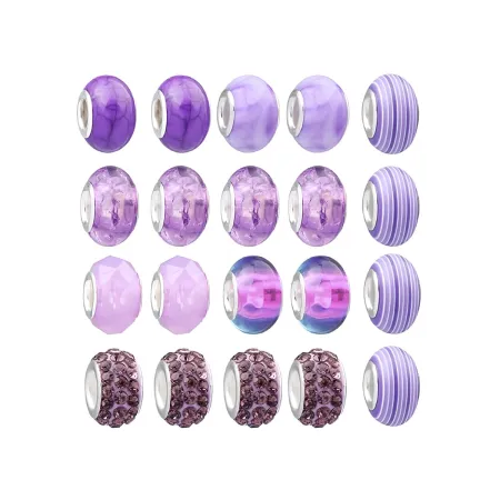 Zestaw Do Tworzenia Robienia Biżuterii, Bransoletek, Charmsy, Zawieszki, Koraliki ODCIENIE FIOLETU + Etui-1650830