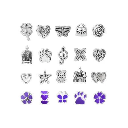 Zestaw Do Tworzenia Robienia Biżuterii, Bransoletek, Charmsy, Zawieszki, Koraliki ODCIENIE FIOLETU + Etui-1650831