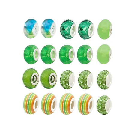 Zestaw Do Tworzenia Robienia Biżuterii, Bransoletek, Charmsy, Zawieszki, Koraliki ODCIENIE ZIELENI + Etui-1650839