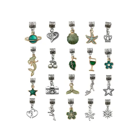 Zestaw Do Tworzenia Robienia Biżuterii, Bransoletek, Charmsy, Zawieszki, Koraliki ODCIENIE ZIELENI + Etui-1650841