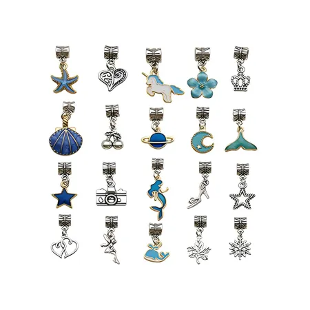 Zestaw Do Tworzenia Robienia Biżuterii, Bransoletek, Charmsy, Zawieszki, Koraliki ODCIENIE NIEBIESKIEGO + Etui-1650848