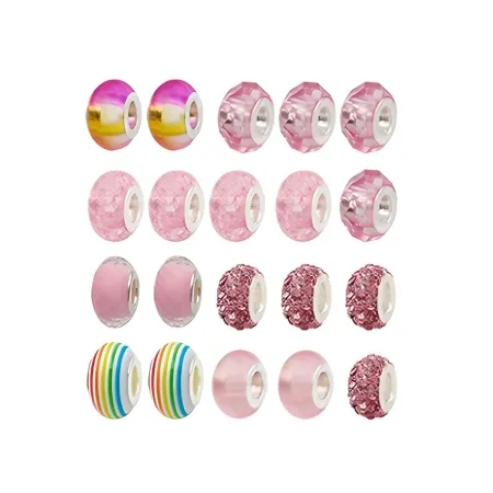 Zestaw Do Tworzenia Robienia Biżuterii, Bransoletek, Charmsy, Zawieszki, Koraliki ODCIENIE RÓŻU + Etui-1650863